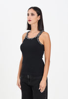 PINKO Canotta nera da donna con ricami gioiello 104109A2TM Z99 PINKO 