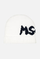 Berretto di lana crema per donna e bambina con ricamo logo F4MSJUHT077 013 MSGM 