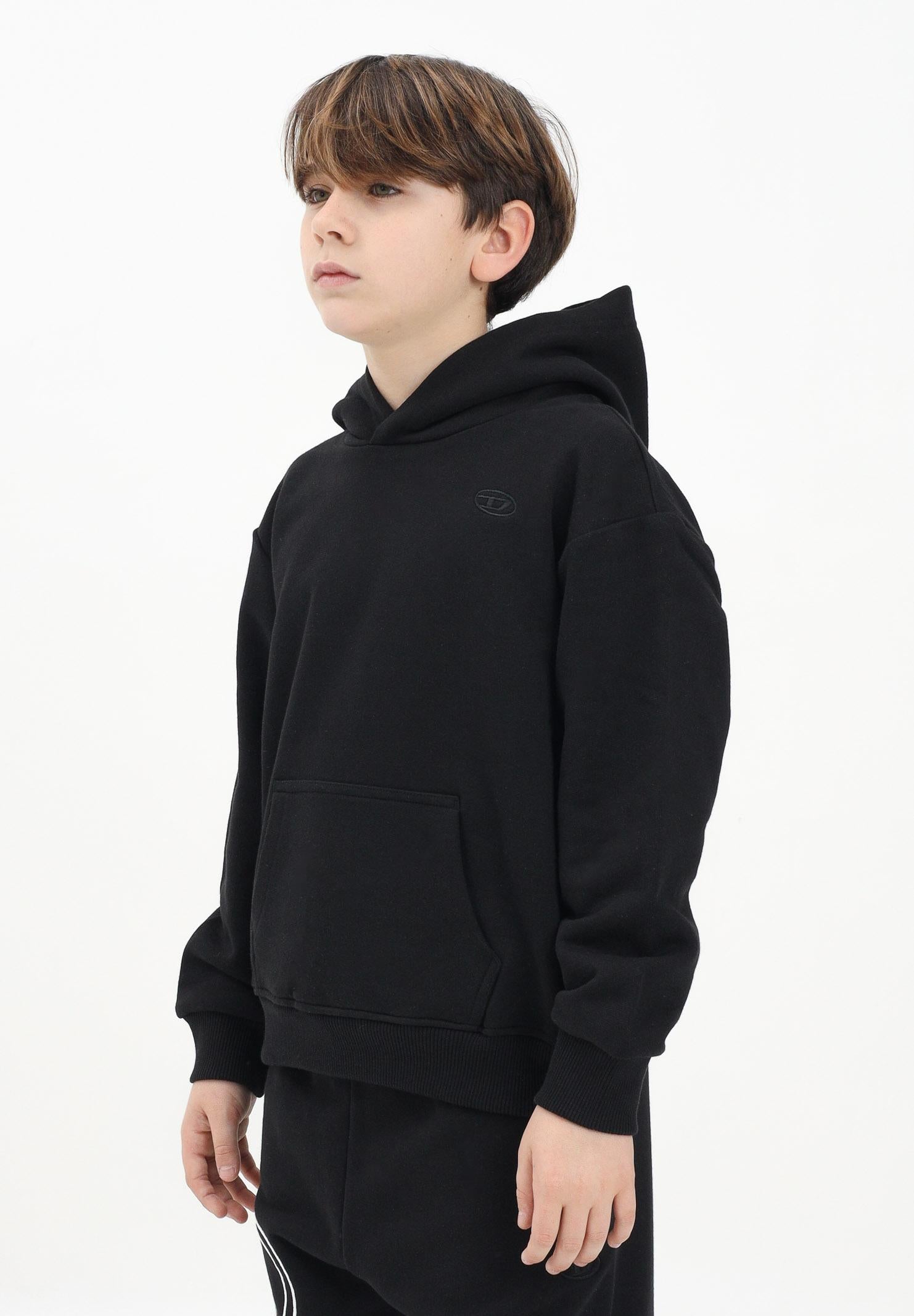 DIESEL Felpa con Cappuccio Smacshoodmegovald Nera: Donna, Ragazzi e Bambini