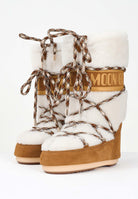 MOON BOOT Stivali da neve LAB69 ICON in shearling panna da donna 80D1402610 MA03 MOON BOOT 