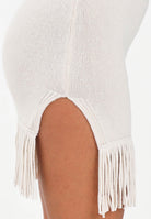 AKEP Gonna corta panna da donna con frange e spacco GOKD11015 V1 AKEP 