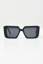 CRISTIAN LEROY Occhiali da sole da donna con montatura squadrata in acetato nero lucido e aste in fantasia tartarugata 25072 01 CRISTIAN LEROY 