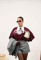 HINNOMINATE Felpa girocollo bordeaux da donna stile college HMABW02070 RS02 HINNOMINATE 