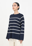 JDY Maglioncino girocollo blu da donna con righe orizzontali 15339172 Eggnog JDY 