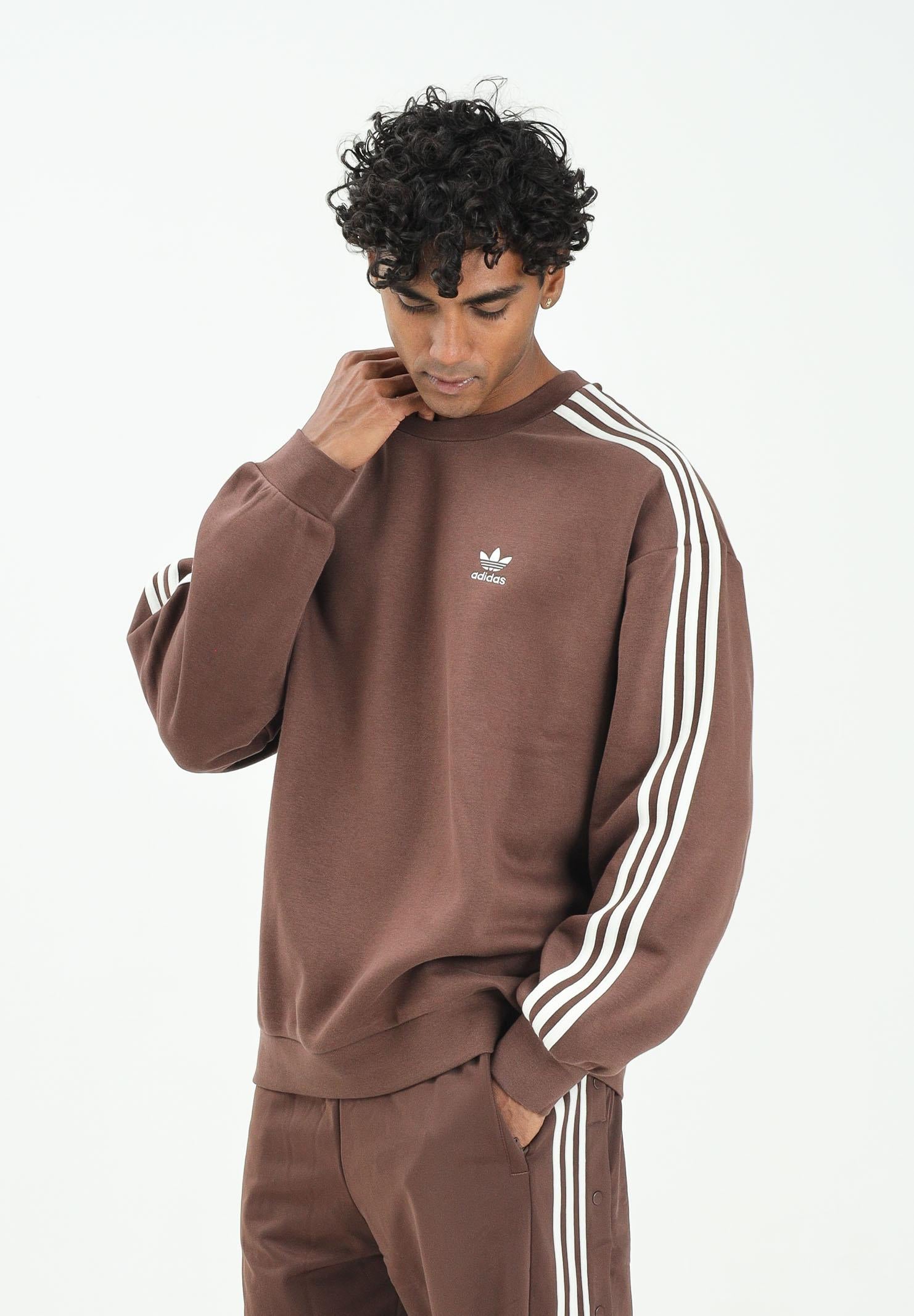ADIDAS ORIGINALS Felpa girocollo adicolor Oversized Crew marrone da uomo KA0469 . ADIDAS ORIGINALS 