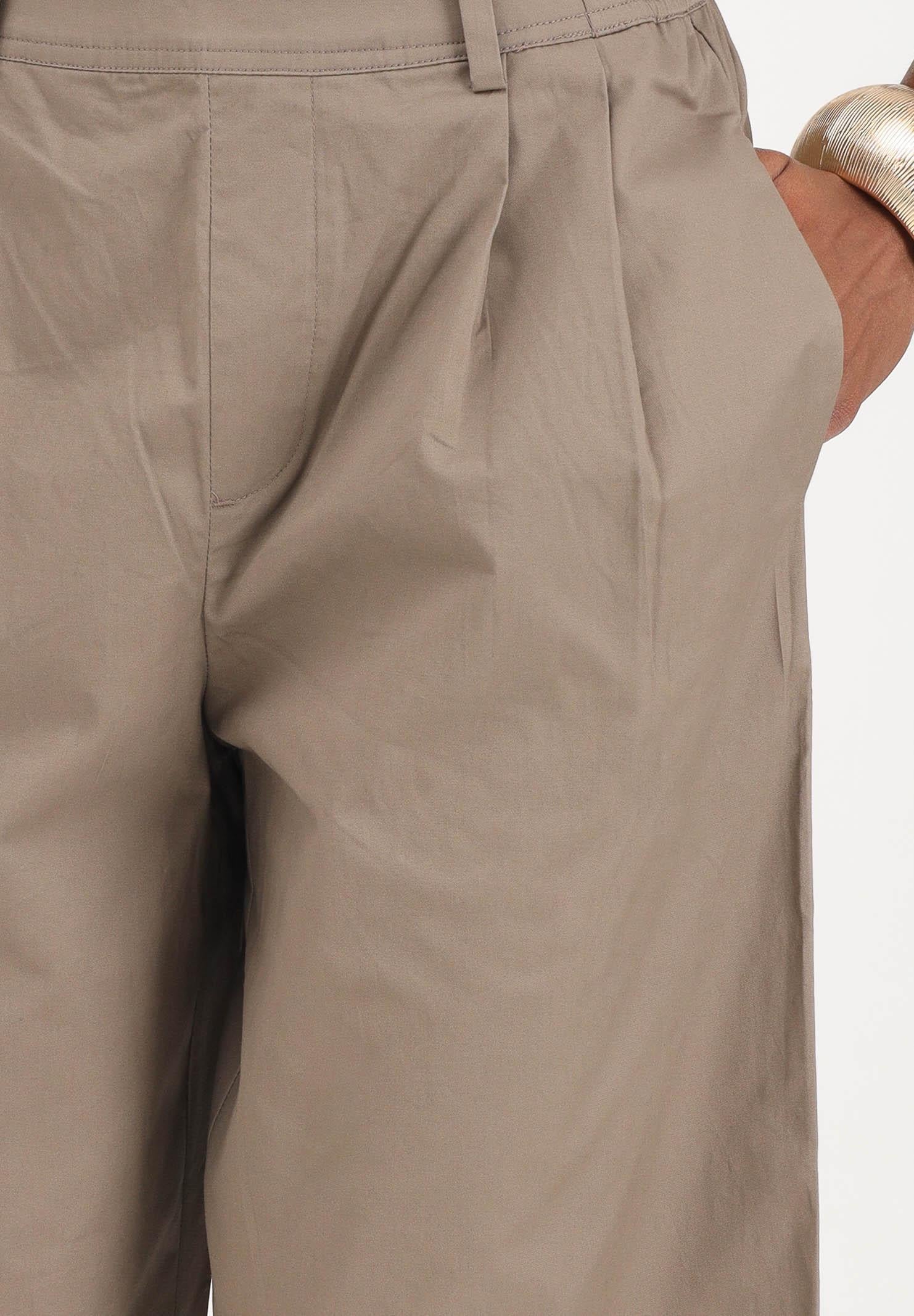 ONLY Pantalone cropped marrone da donna 15370610 WA ONLY 