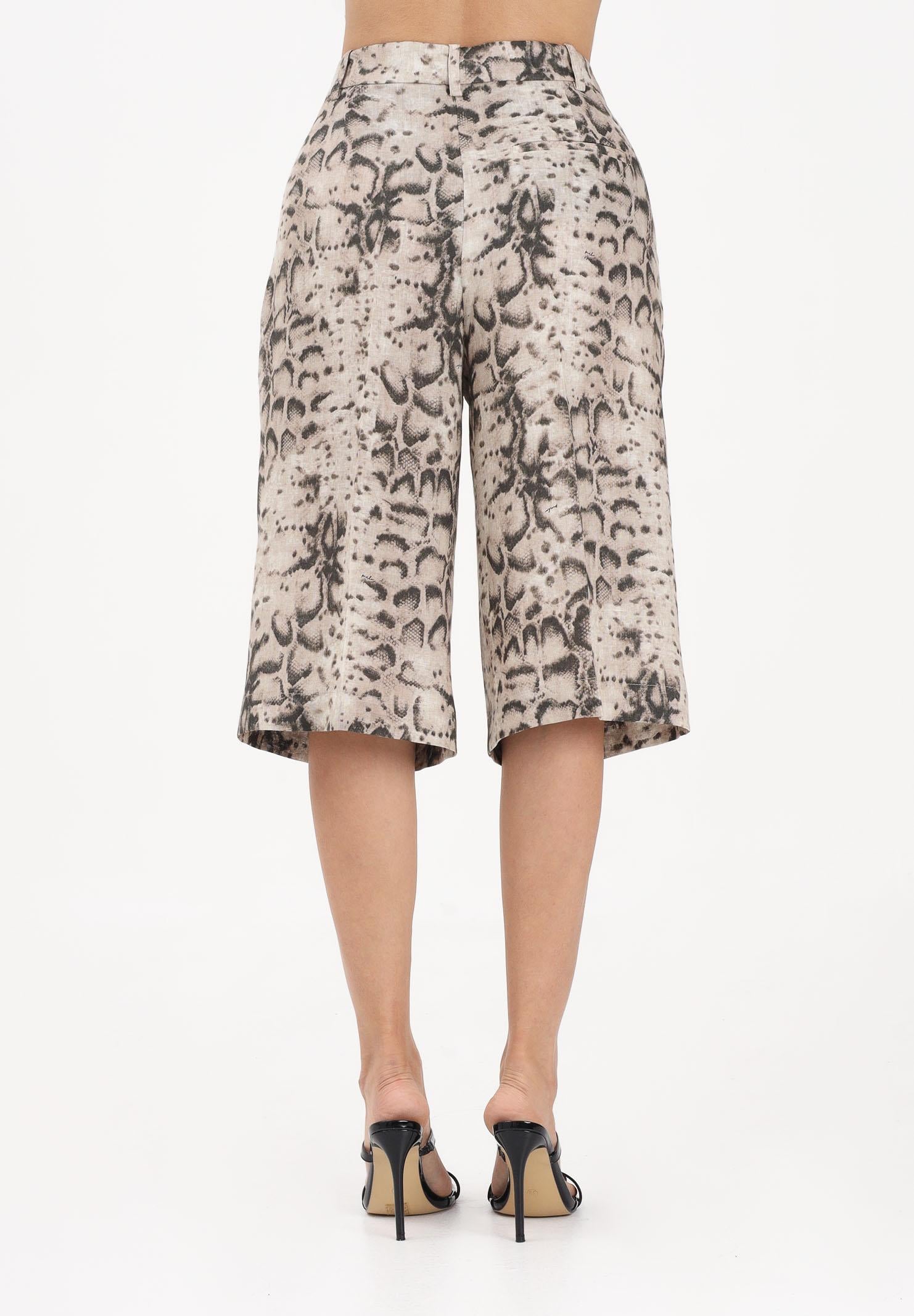 PINKO Bermuda beige da donna con stampa animalier 106870A3BL CZ9 PINKO 