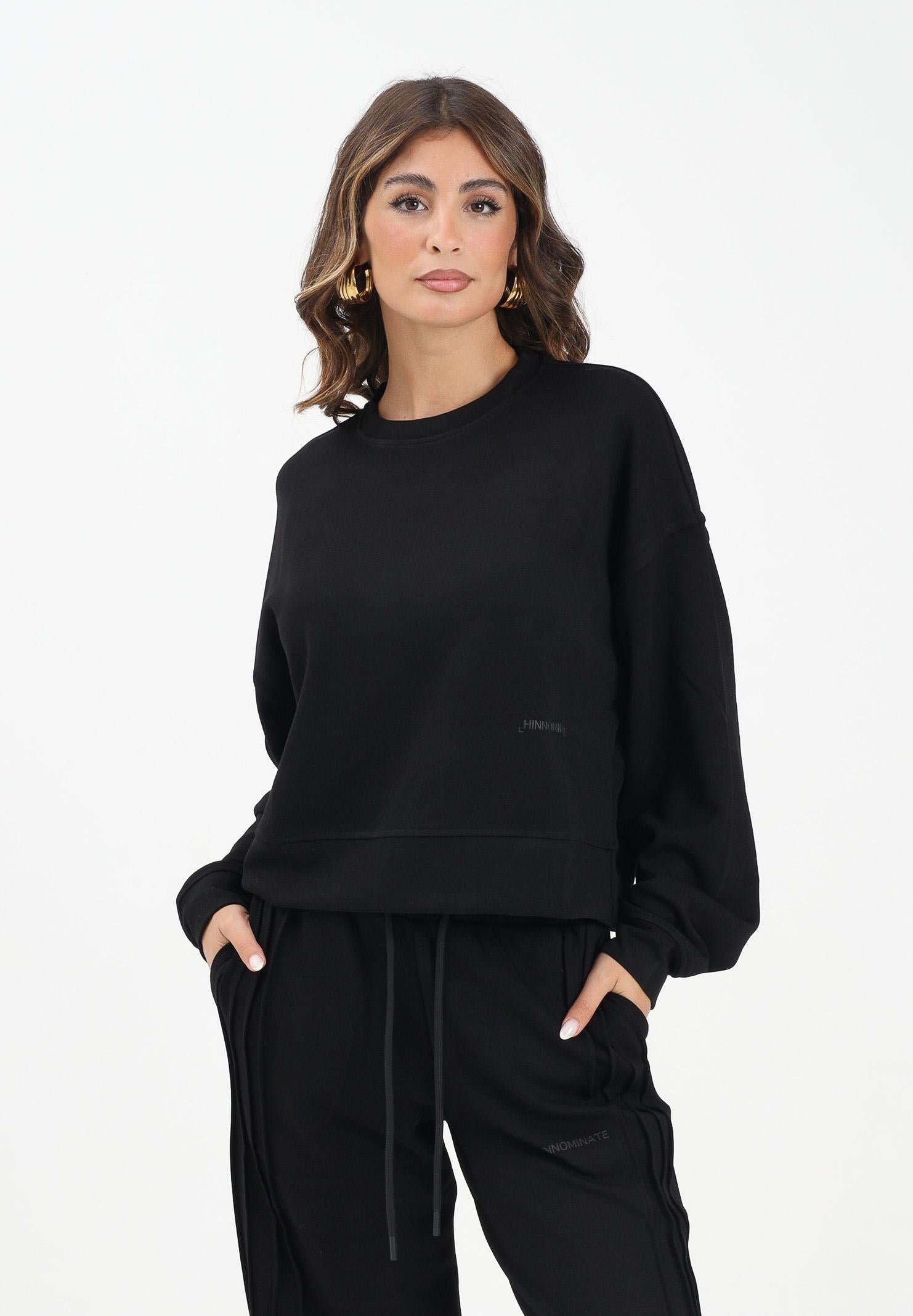 HINNOMINATE Felpa girocollo nera da donna con logo HMABW01991 NE01 HINNOMINATE 