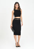 ELISABETTA FRANCHI Gonna midi in maglia nera da donna GK20B56E2 110 ELISABETTA FRANCHI 