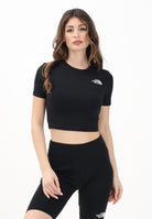 THE NORTH FACE T-shirt crop a manica corta nera da donna con logo NF0A55AOJK31  THE NORTH FACE 