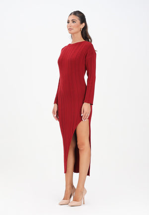 AKEP Abito midi rosso da donna con scollo sul retro VSKD11004 V5 AKEP 