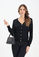 ELISABETTA FRANCHI Cardigan nero da donna con cristalli<BR/> MK26B56E2 188 ELISABETTA FRANCHI 
