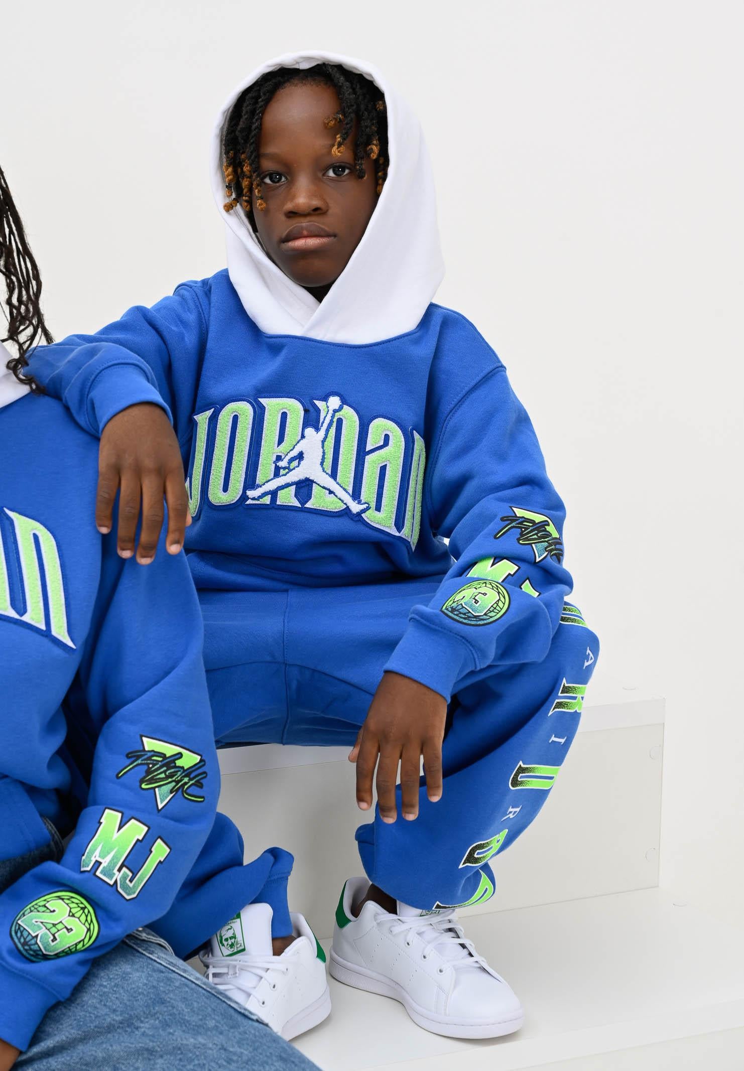 JORDAN Felpa con cappuccio GAMETIME azzurra da bambino 95F209 BB7 JORDAN 