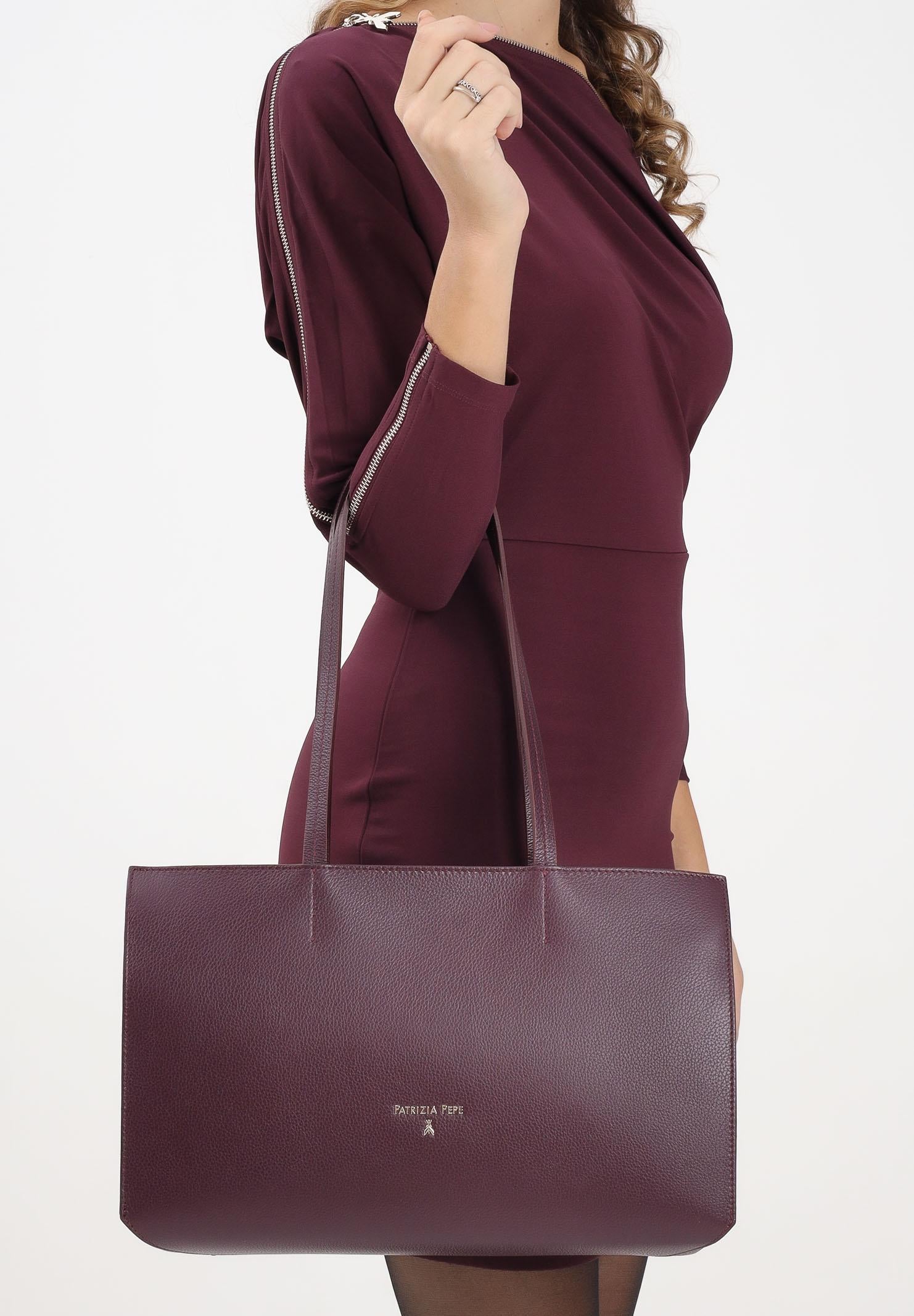 PATRIZIA PEPE Shopper bordeaux da donna 8B0236L001 M536 PATRIZIA PEPE 