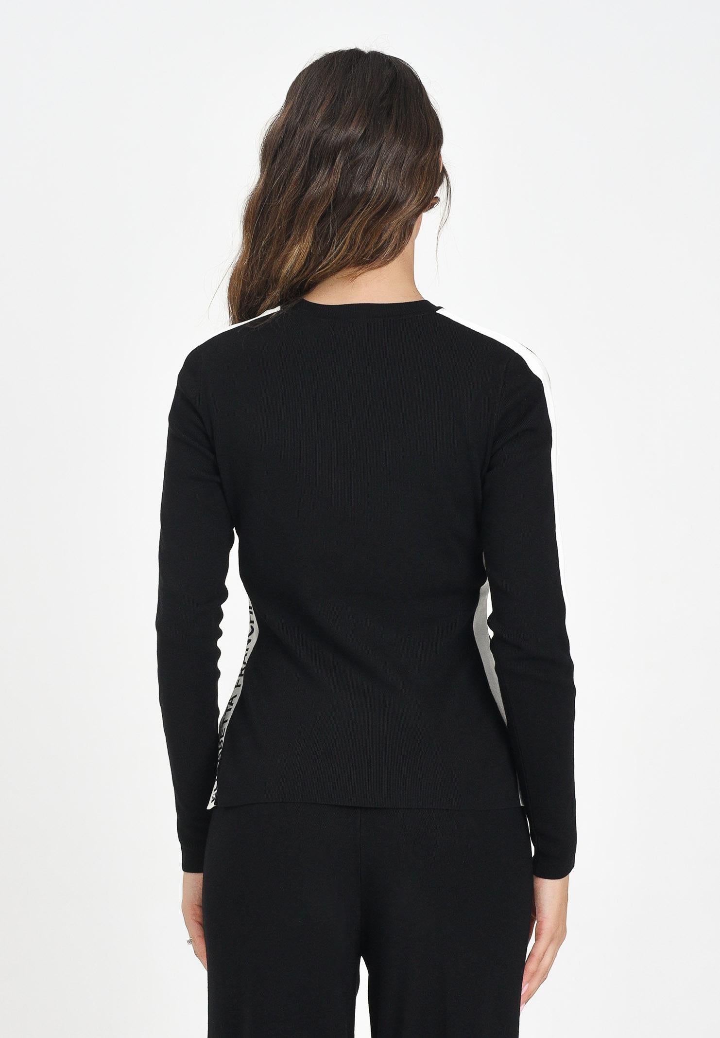 ELISABETTA FRANCHI Maglia a manica lunga nera da donna con bande lucide MK03S56E2 EF3 ELISABETTA FRANCHI 