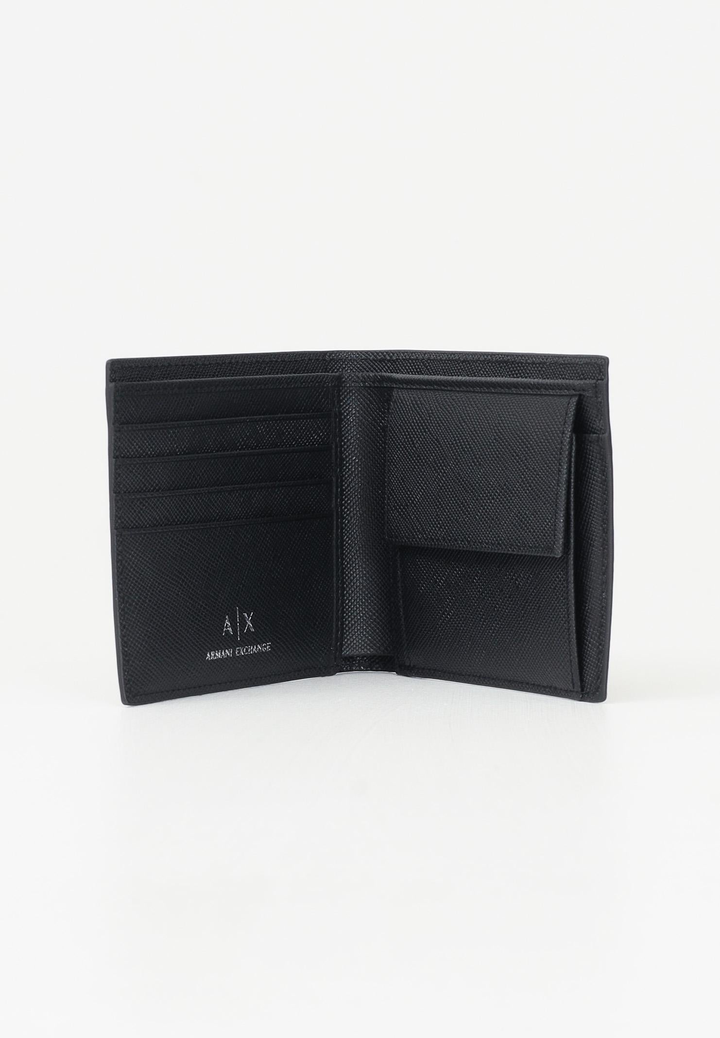 Portafogli nero da uomo con logo XM000167AF12702 UC001 ARMANI EXCHANGE 