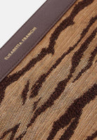 ELISABETTA FRANCHI Pochette marrone e cammello da donna con stampa tigre BS12A62E2 470 ELISABETTA FRANCHI 