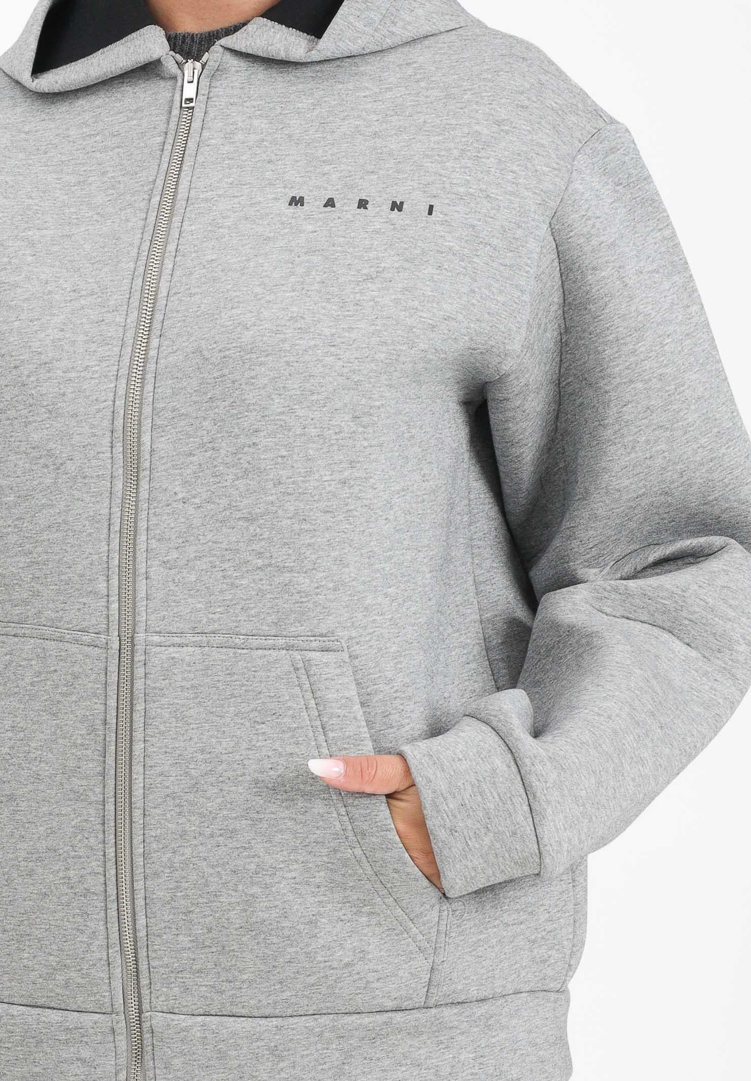 MARNI Felpa con zip in neoprene grigio per donna, ragazzi e bambini M01625M00VC 0M923 MARNI 