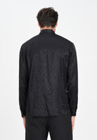 VERSACE JEANS COUTURE Camicia a manica lunga nera da uomo con motivo Liquify Logomania 79GAL2R0N0604 899 VERSACE JEANS COUTURE 