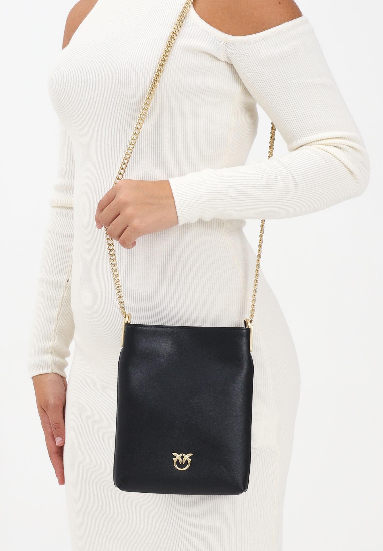 PINKO Borsa a tracolla nera da donna dalla forma a secchiello 105352A0QO Z99V PINKO 