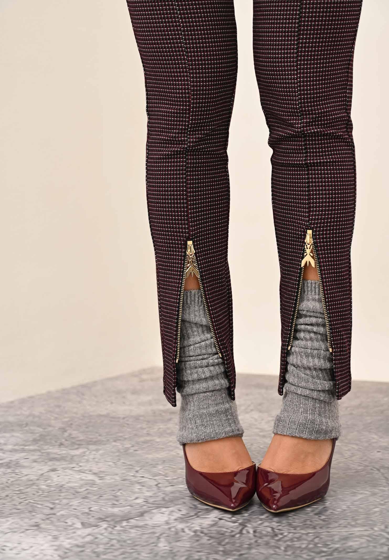 PATRIZIA PEPE Pantalone elegante bordeaux da donna con microfantasia 8P0744A625 FG12 PATRIZIA PEPE 