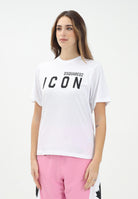 T-shirt a manica corta bianca per donna, ragazzi e bambini con stampa logo DQ2668D004G DQ100 DSQUARED2 