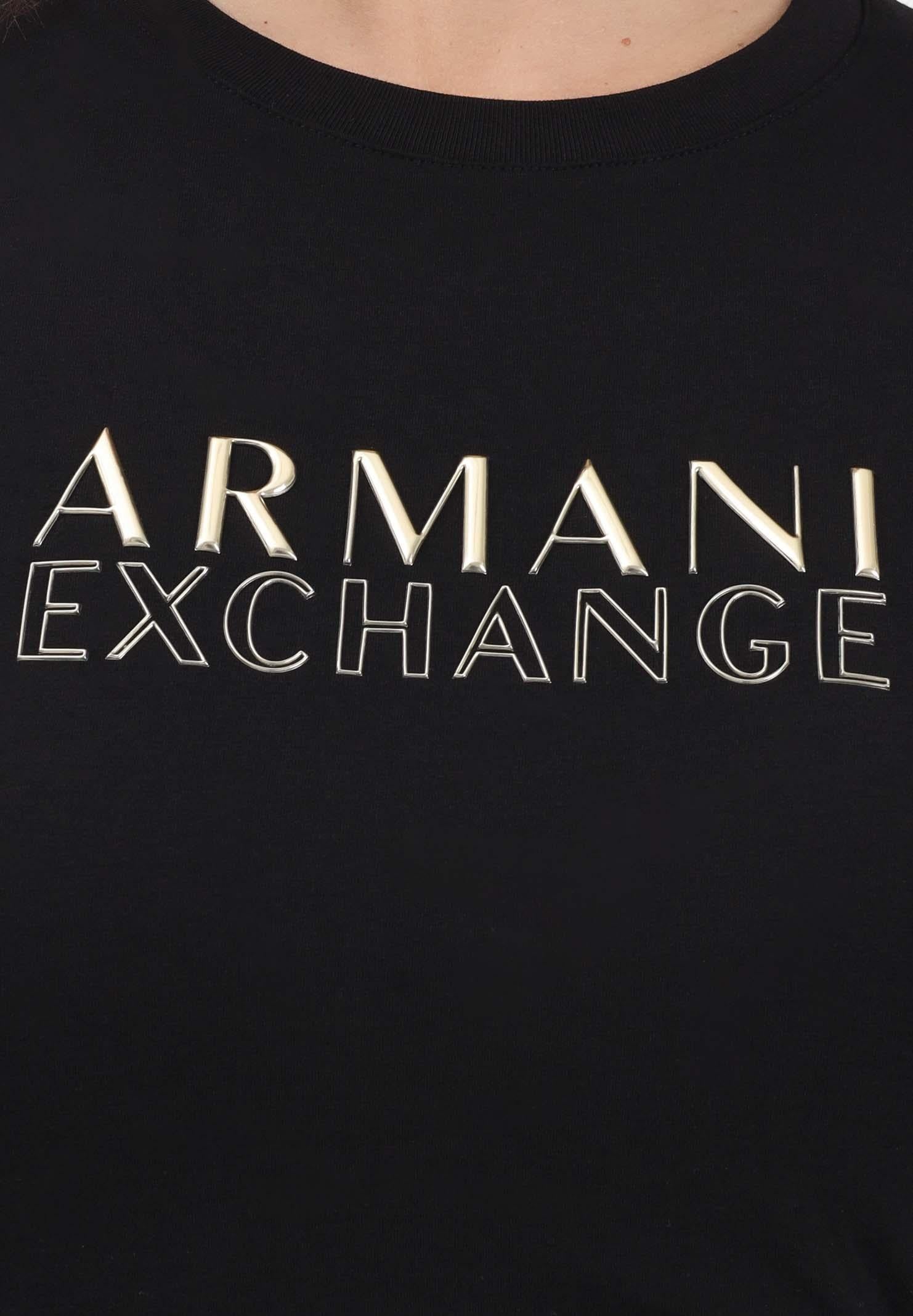ARMANI EXCHANGE T-shirt a manica corta nera da donna con logo XW001837AF16294 UC001 ARMANI EXCHANGE 
