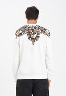 MARCELO BURLON COUNTY OF MILAN Felpa girocollo bianca da uomo con stampa serpente F5CAMASW039 013 MARCELO BURLON COUNTY OF MILAN 