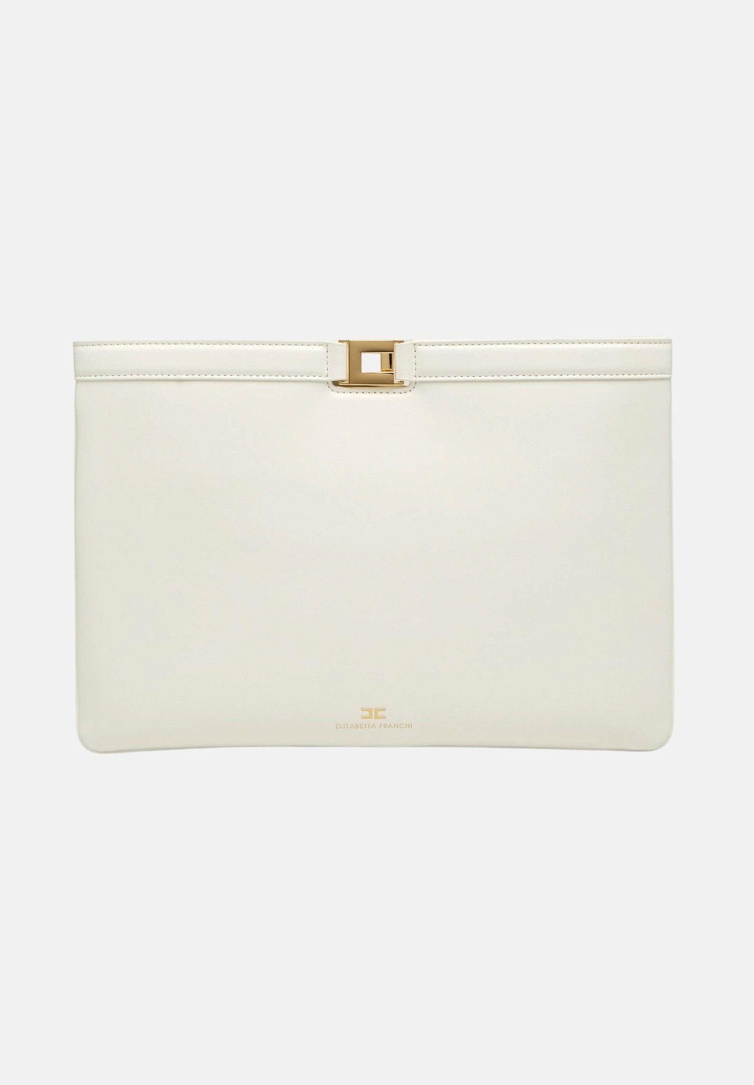 ELISABETTA FRANCHI Pochette burro da donna effetto naplak BS18A61E2 193 ELISABETTA FRANCHI 