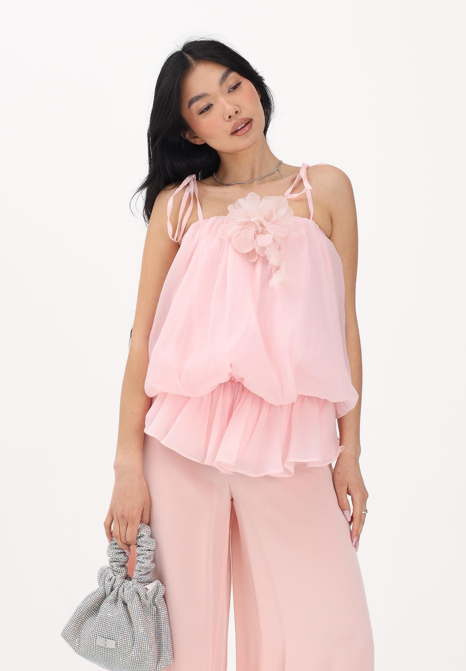 ODI ODI Top rosa da donna con applicazione fiore RECCO120S6 G8 ODI ODI 