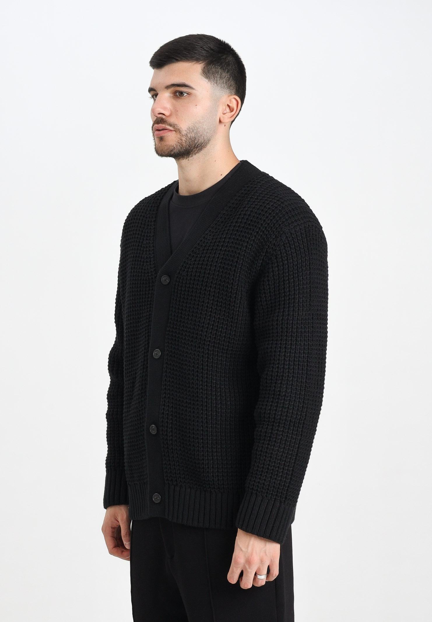 SELECTED HOMME Cardigan nero da uomo 16098335 Black SELECTED HOMME 