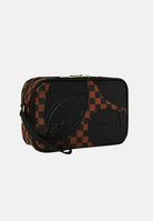 SPRAYGROUND Pochette JETSTREAM BROWN TOILETRY BAG marrone e nera per uomo e donna 910B8282NSZ . SPRAYGROUND 