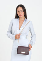 ELISABETTA FRANCHI Body a manica lunga celeste da donna in georgette di viscosa e  raso CB00356E2 EA7 ELISABETTA FRANCHI 