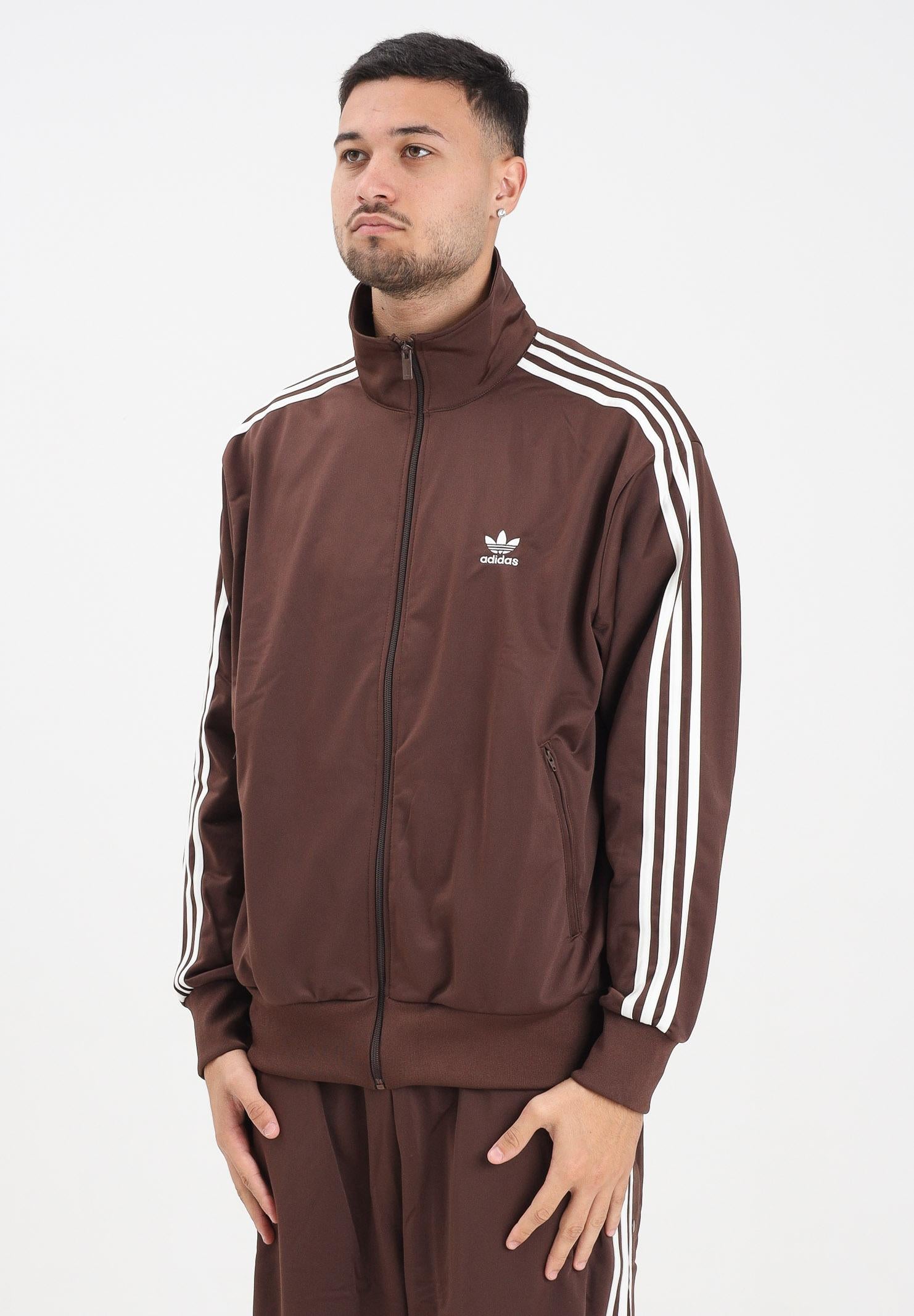 ADIDAS ORIGINALS Felpa con zip Adicolor Classics Firebird marrone da uomo KA0459  ADIDAS ORIGINALS 