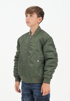DIESEL Bomber verde militare per donna, ragazzi e bambini con maxi logo Oval Diesel J023980KAUX K513 DIESEL 