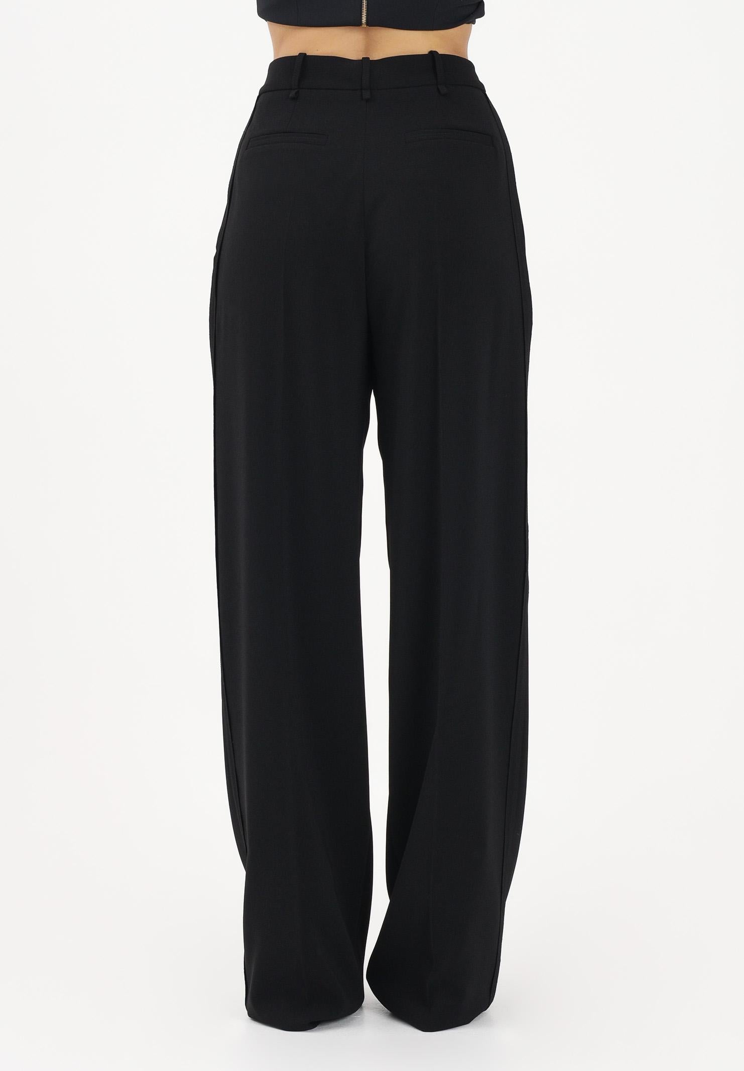 ELISABETTA FRANCHI Pantalone elegante nero da donna con logo charm PA16761E2 110 ELISABETTA FRANCHI 