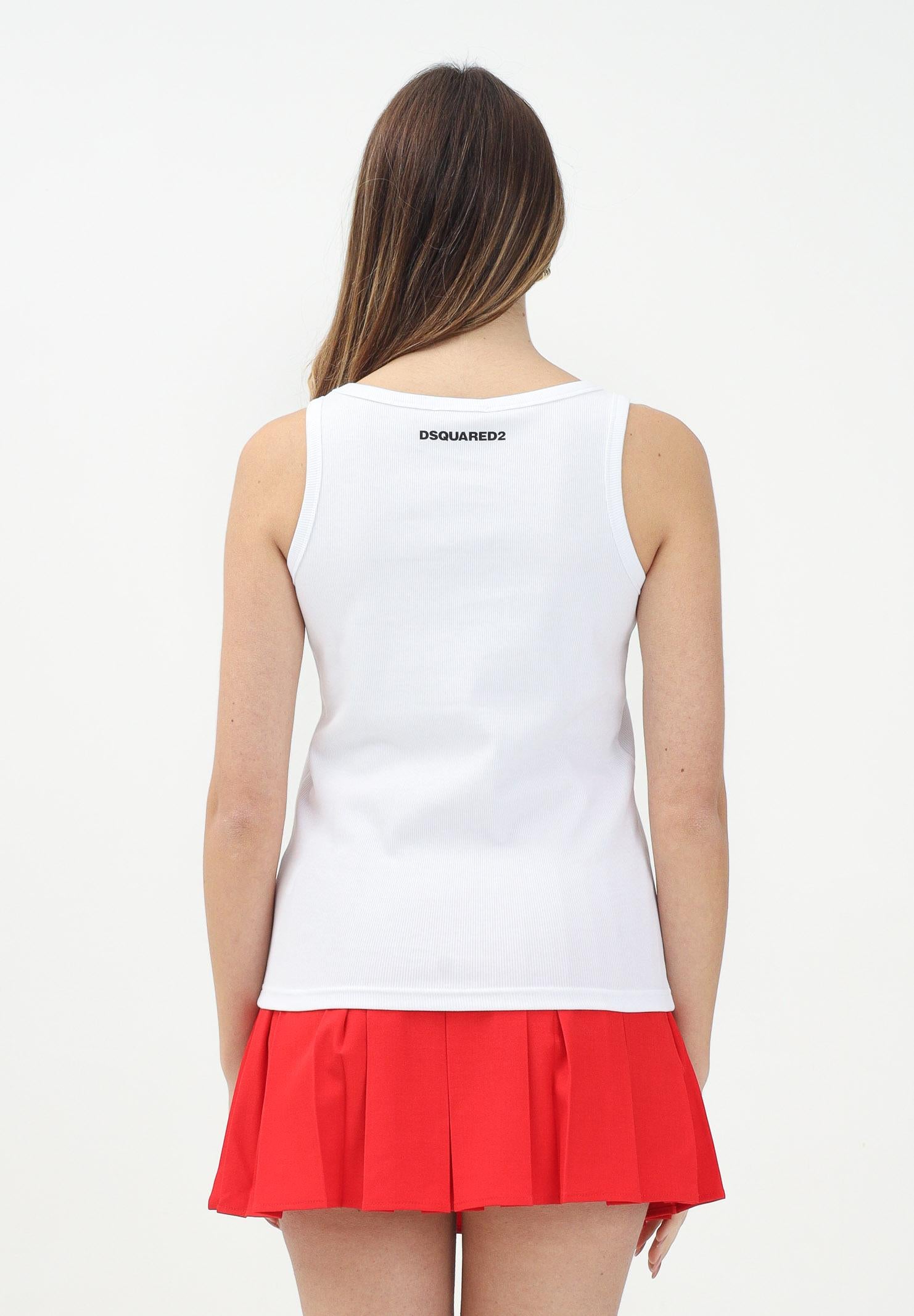 DSQUARED2 Canotta bianca per donna, ragazzi e bambini con stampa logo DQ2783D0A2C DQ100 DSQUARED2 