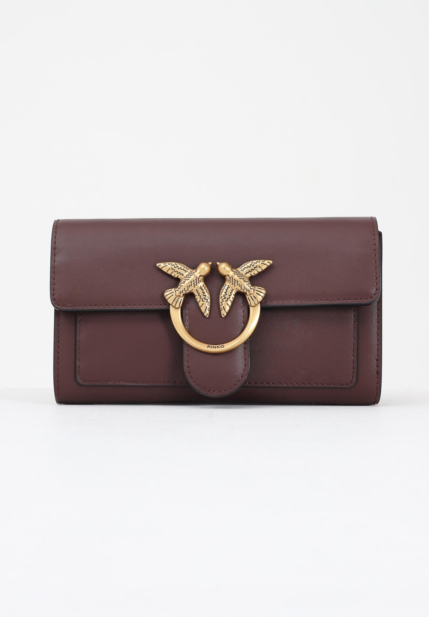 PINKO Pochette Love Bag a tracolla in morbida pelle mano seta marrone da donna 100062A0F1 L86Q PINKO 