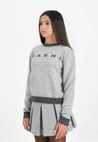 MARNI Maglioncino girocollo grigio per donna e bambina con logo M00993M00ML 0M923 MARNI 