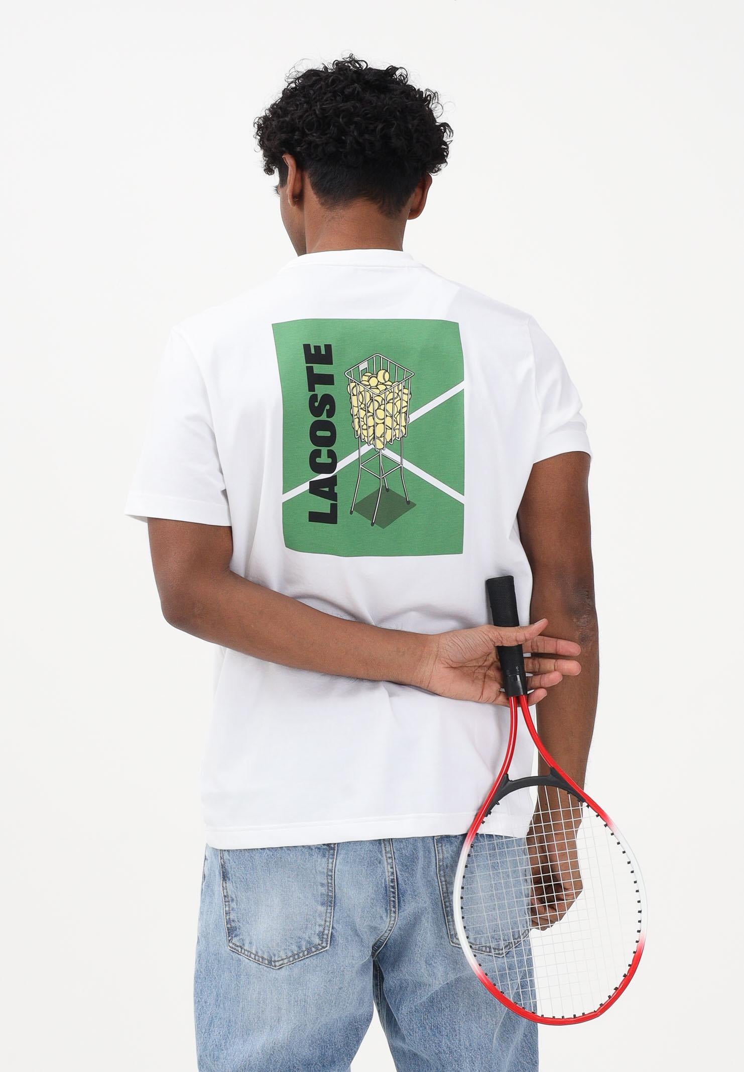 LACOSTE T-shirt a manica corta bianca da uomo stampata Ultra Dry TH4762 001 LACOSTE 
