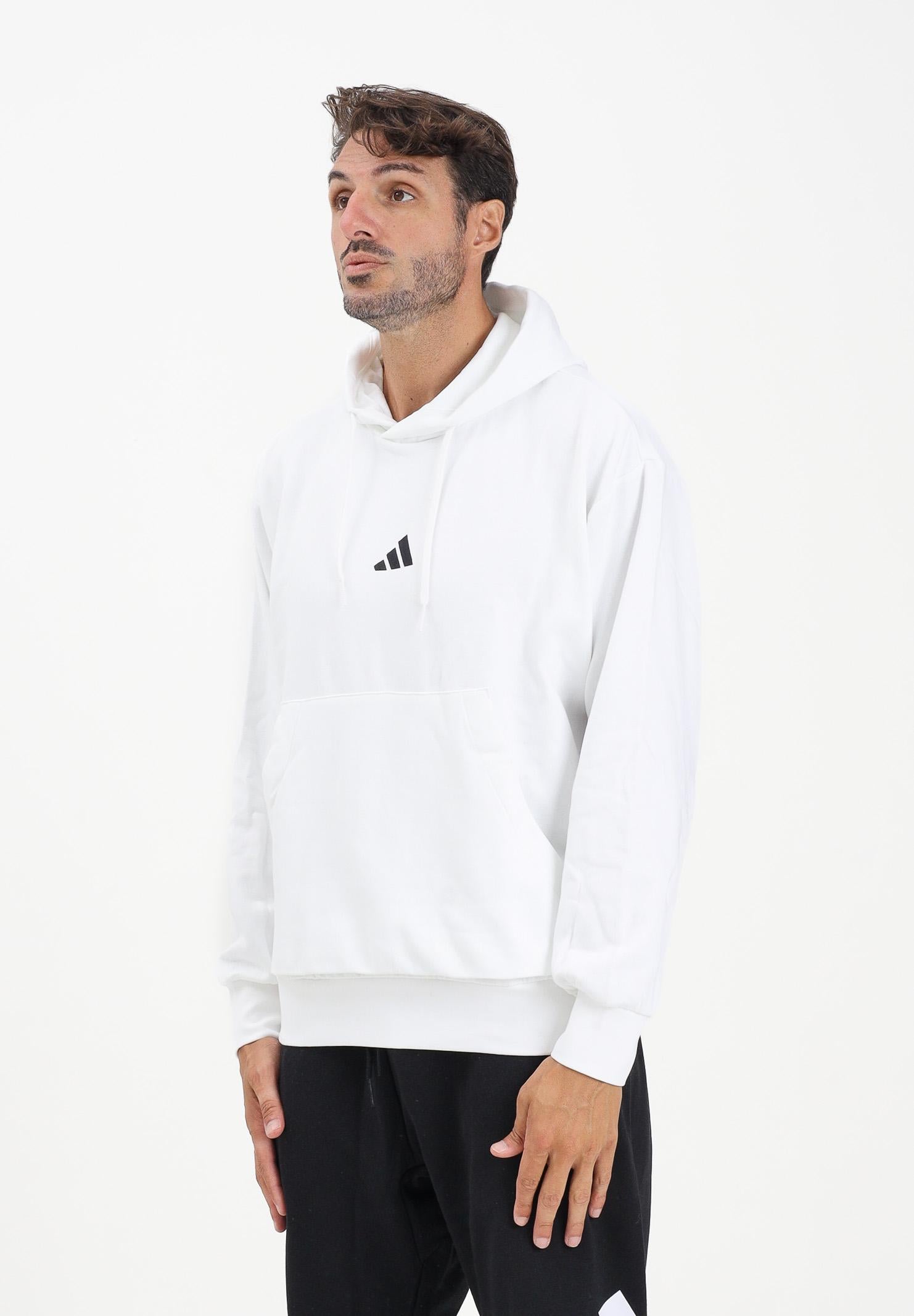 ADIDAS PERFORMANCE Felpa con cappuccio Essentials Feelcozy French Terry bianca da uomo JE3808  ADIDAS PERFORMANCE 