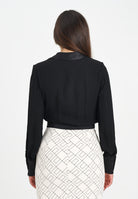 ELISABETTA FRANCHI Body a manica lunga nero da donna in georgette di viscosa e raso CB00356E2 110 ELISABETTA FRANCHI 