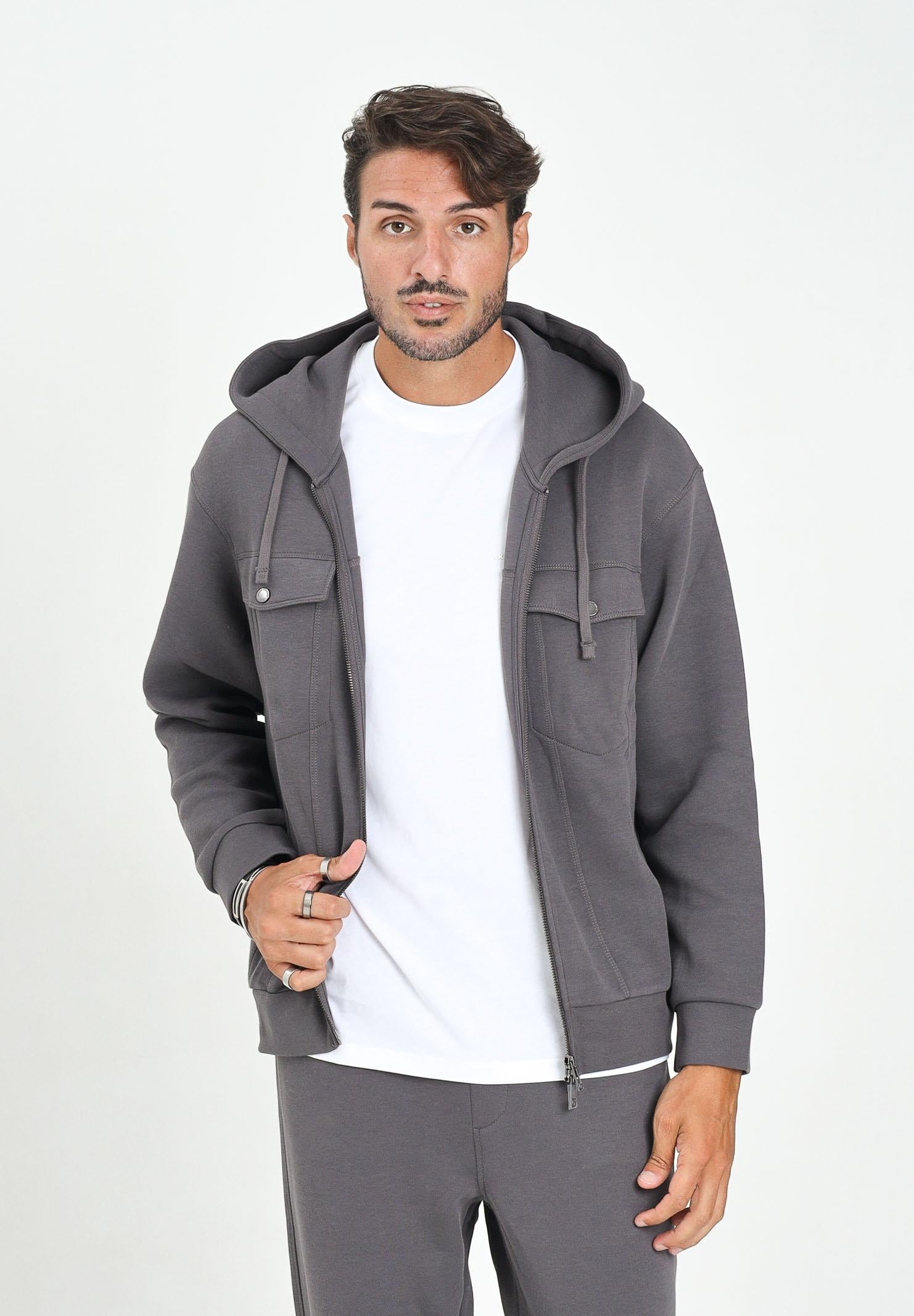 ARMANI EXCHANGE Felpa con zip grigia da uomo XM000967AF16222 U8107 ARMANI EXCHANGE 