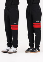 GCDS Pantalone sportivo nero per uomo e donna con dettagli a contrasto B1XM3002JI0 99 GCDS 