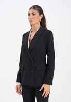 VICOLO Giacca doppiopetto nera da donna con rever in raso TF0307 A99 VICOLO 