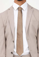 Cravatta beige da uomo in faille di seta a micro pois 1309/15C  LANVIN 