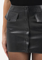 PATRIZIA PEPE Gonna corta nera da donna con bottoni 8G0488E070 K103 PATRIZIA PEPE 