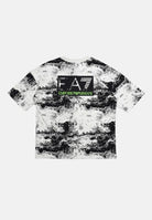 EA7 T-shirt a manica corta grigia e nera da bambino con stampa sul retro 7B000213AF16548 F8036 EA7 