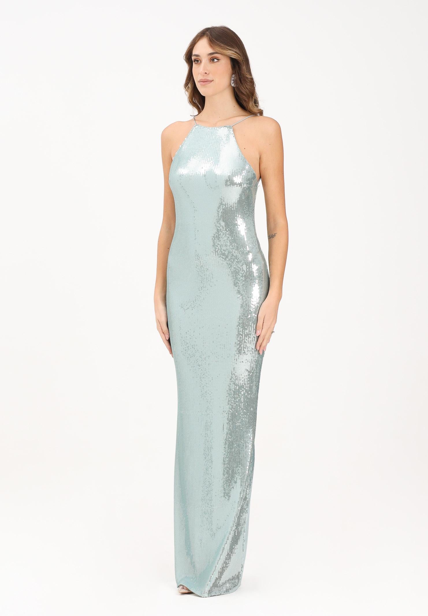 PATRIZIA PEPE Abito lungo verde acqua da donna con paillettes 8A1567J326 G615 PATRIZIA PEPE 