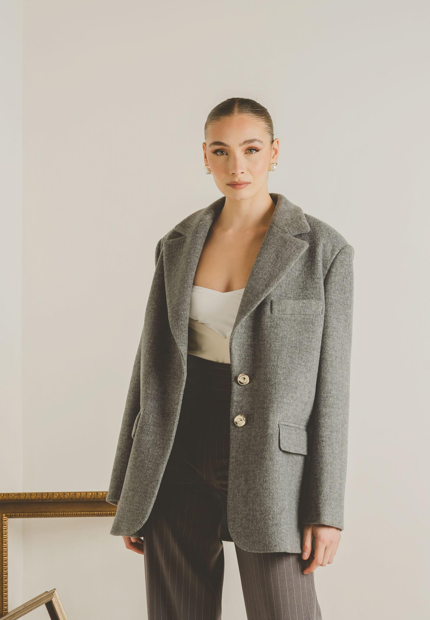 SANTAS Cappotto corto LUMIÈRE grigio da donna PV2620 GR SANTAS 